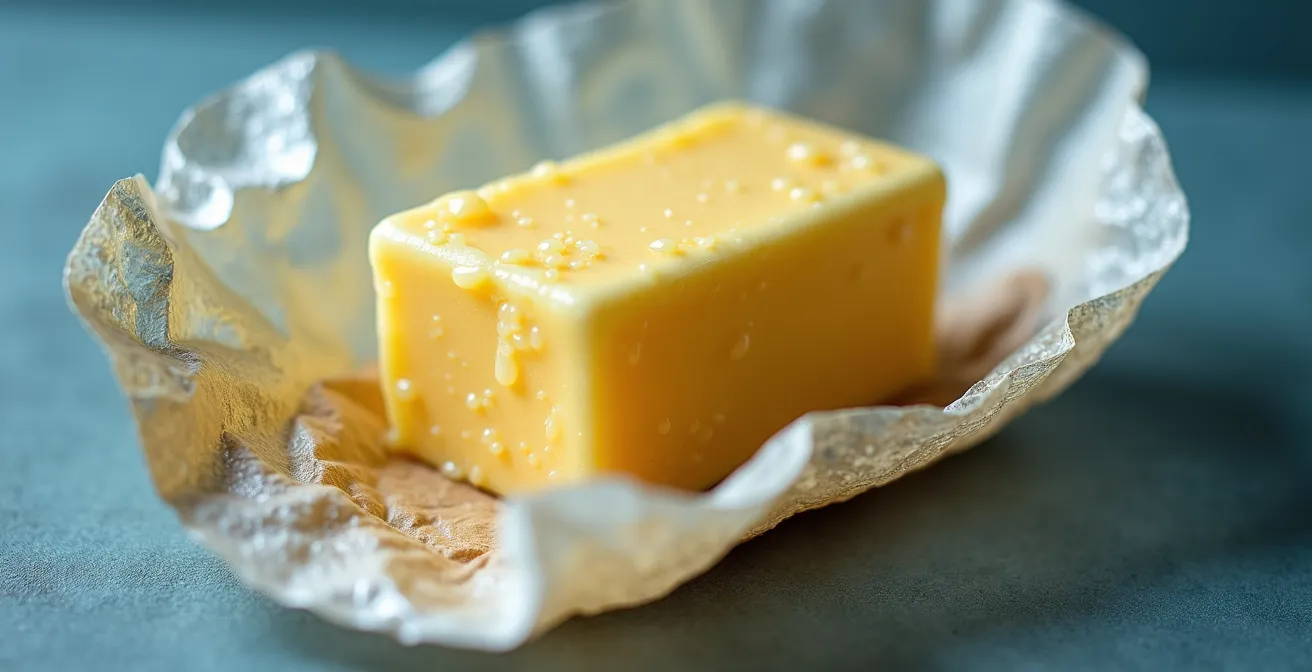 Technique d'emballage en trois couches pour le transport du beurre de baratte